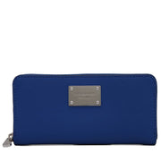 Michael Kors Jet Set Leather Zip Around Continental Wallet- Electric Blue