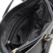 Michael Kors Jet Set Leather Large Pocket Multi-Functional Tote Bag- Black