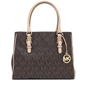 Michael Kors Jet Set Logo Medium Work Tote Bag- Brown