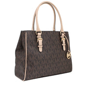 Michael Kors Jet Set Logo Medium Work Tote Bag- Brown