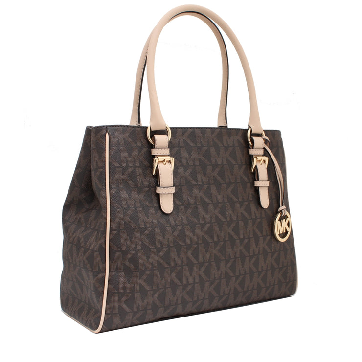 Michael Kors Jet Set Logo Medium Work Tote Bag- Brown