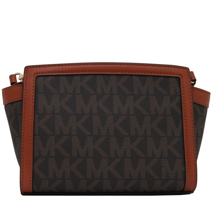 Michael Kors Selma Zip Logo Medium Messenger Bag- Brown