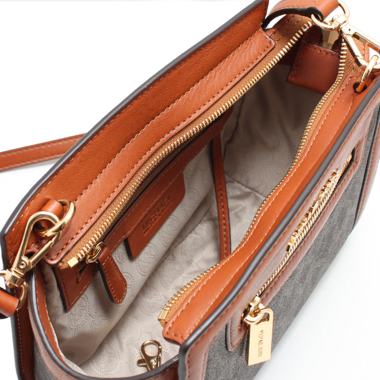 Michael Kors Selma Medium Saffiano Leather Messenger Bag- Heather Grey