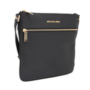Michael Kors Bedford Flat Leather Crossbody Bag- Deep Pink