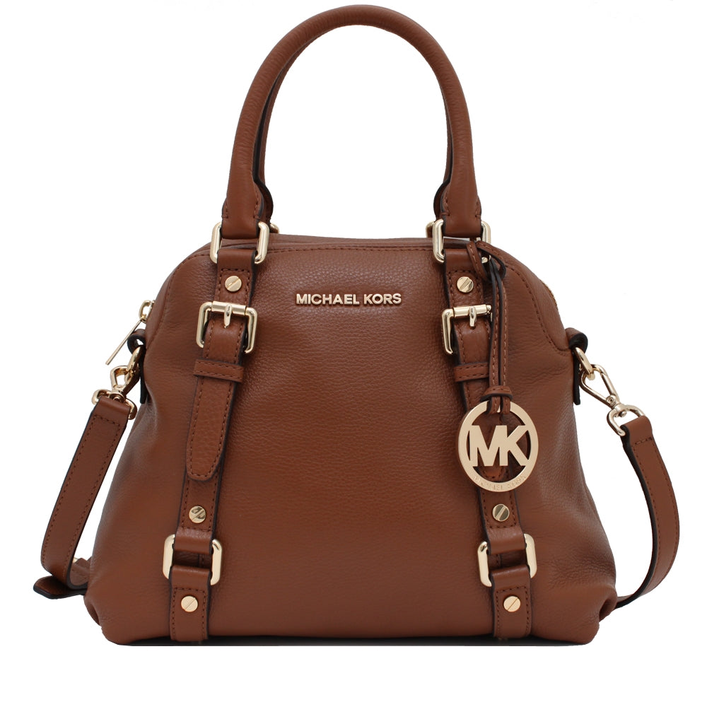 Michael Kors Bedford Medium Bowling Leather Satchel Bag PinkOrchard