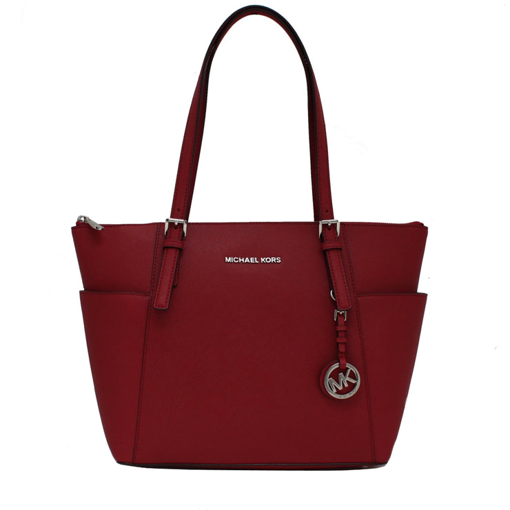 Michael Kors Jet Set East West Top-Zip Saffiano Tote Bag- Scarlett