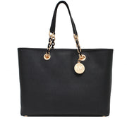 Michael Kors Cynthia Large Leather Tote Bag- Black