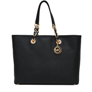 Michael Kors Cynthia Large Leather Tote Bag- Black