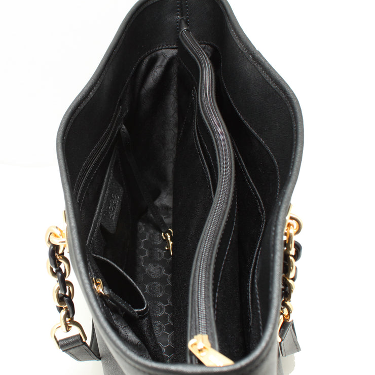 Michael Kors Cynthia Large Leather Tote Bag- Black