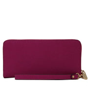 Michael Kors Jet Set Leather Zip Around Continental Wallet Wristlet- Fuschia