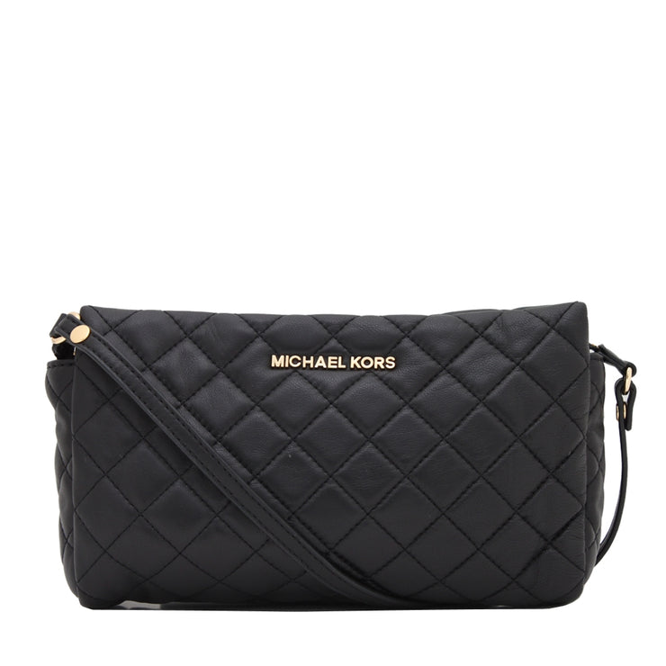 Michael Kors Susannah Leather Clutch Bag- Black