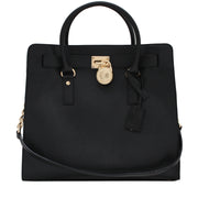 Michael Kors Hamilton Large Patent Leather North South Tote Bag- Black