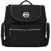 Michael Kors Fulton Nylon Flap Back Pack Bag- Black