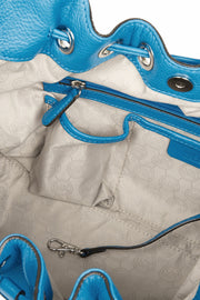 Michael Kors Camden Leather Large Drawstring Shoulder Bag- Summer Blue