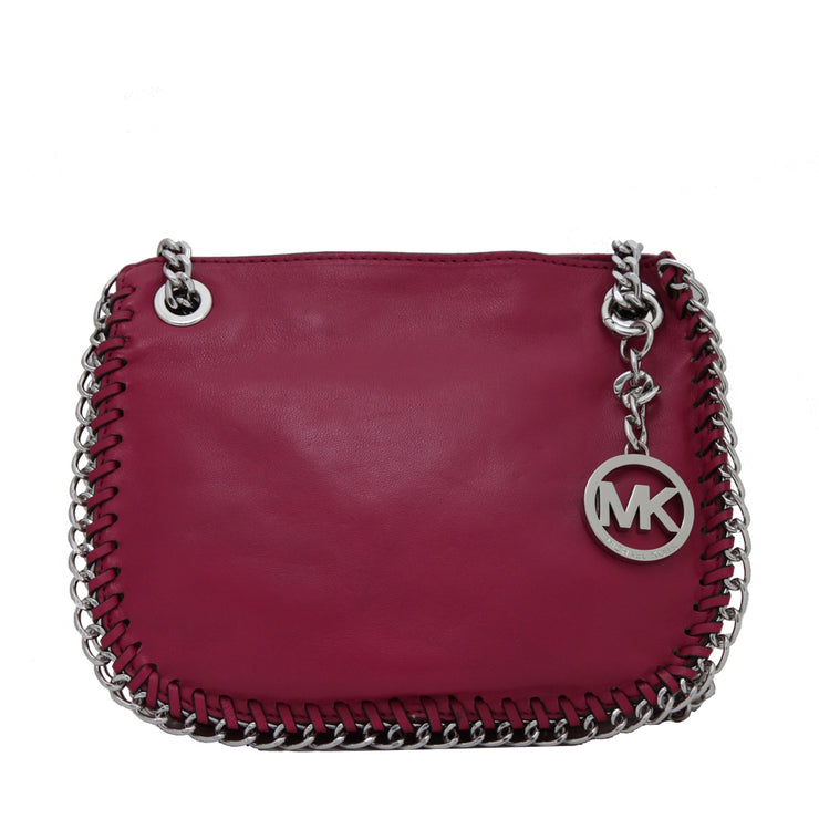 Michael Kors Chelsea Small Messenger Leather Bag- Deep Pink