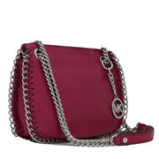 Michael Kors Chelsea Small Messenger Leather Bag- Deep Pink