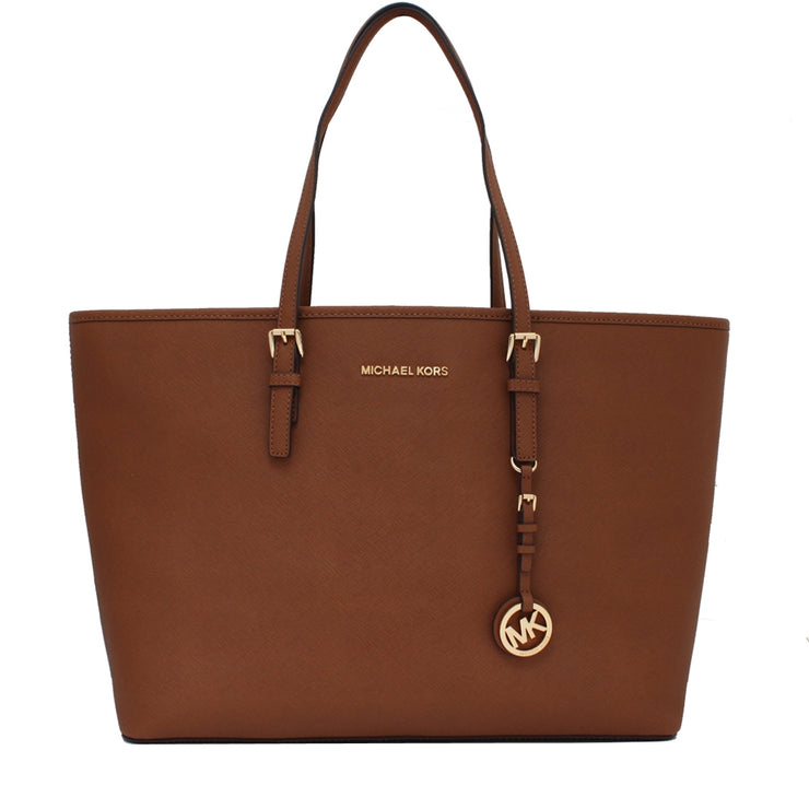 MICHAEL Michael Kors Medium Jet Set Multifunction Saffiano Leather Tote Bag,  Brown