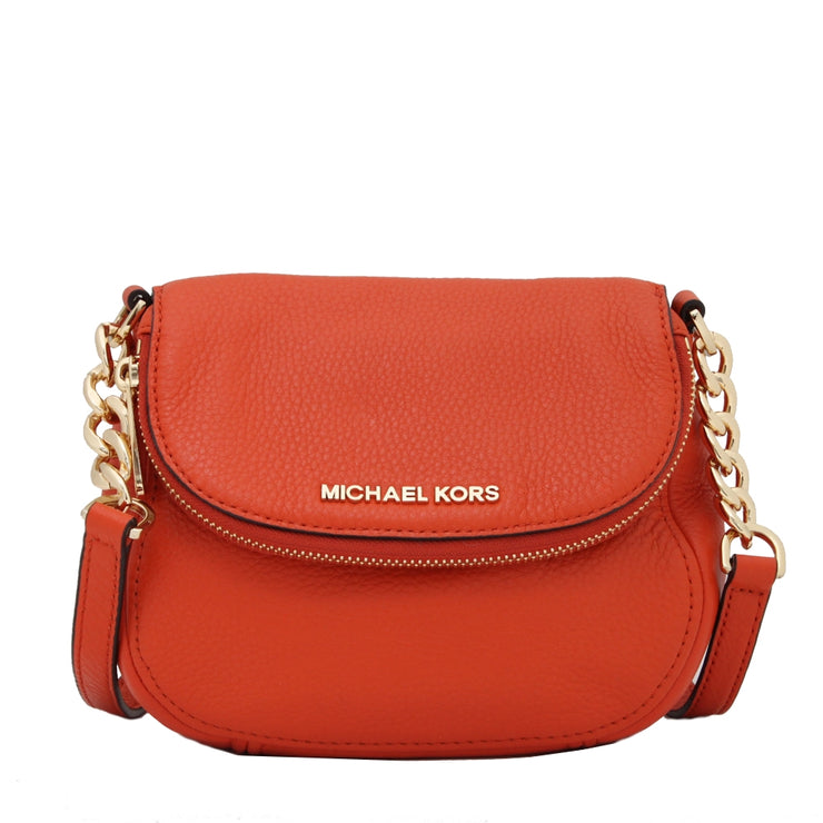 Michael Kors Bedford Leather Flap Crossbody Bag- Orange