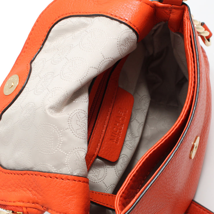 Michael Kors Bedford Leather Flap Crossbody Bag- Claret