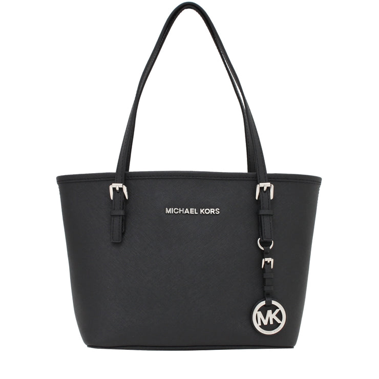 Michael Kors Jet Set Travel XS Leather Tote Bag- Black