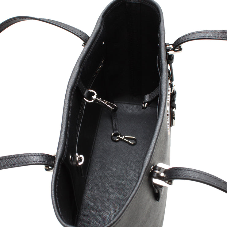 Michael Kors Jet Set Travel Saffiano Leather Small Tote Bag- Black