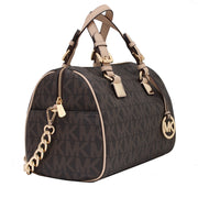 Michael Kors Grayson Medium Logo Satchel Bag- Brown