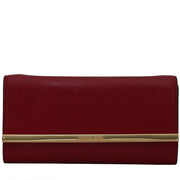 Michael Kors Lana Leather Clutch Bag- Dark Red