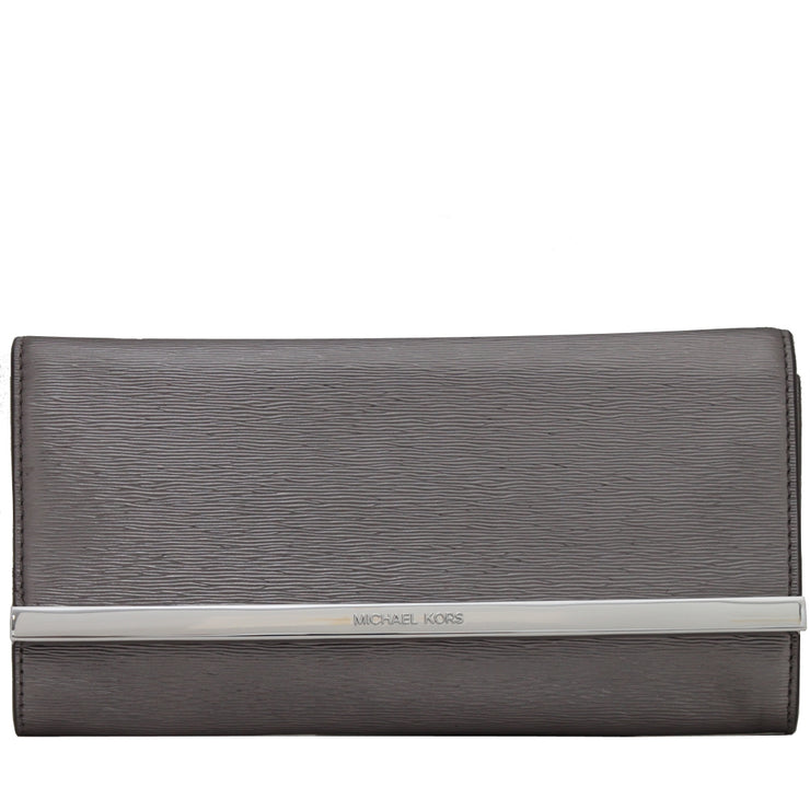 Michael Kors Lana Leather Clutch Bag- Pewter