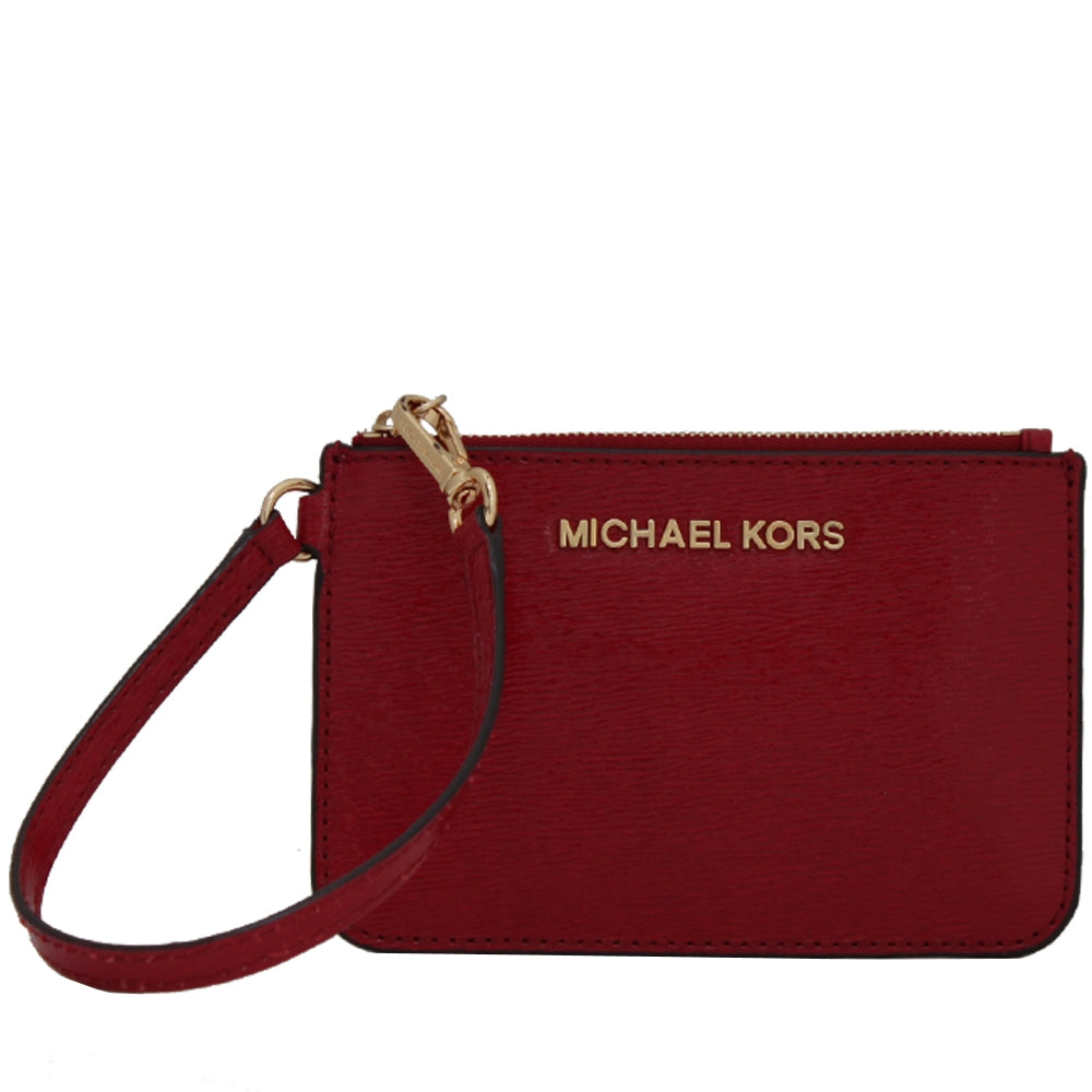 Michael Kors Jet Set Travel Patent Leather Small Wristlet  Michael Kors Dark Red Leather Wristlet main image 0