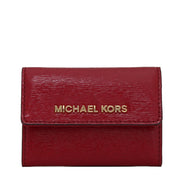 Michael Kors Jet Set Travel Patent Leather Coin Purse- Dark Red