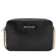 Michael Kors Jet Set Travel Large Patent Leather Crossbody Bag- Black