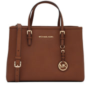 Michael Kors Jet Set Travel Saffiano Leather Medium East West Tote Bag- Luggage