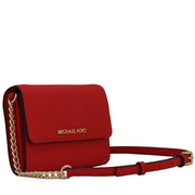 Michael Kors Jet Set Travel Saffiano Leather Crossbody Bag- Red