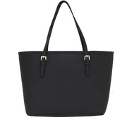 Michael Kors Jet Set Travel Saffiano Leather Small Tote Bag- Black