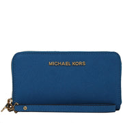 Michael Kors Jet Set Travel Large Multi-Function Phone Case Wristlet- Heritage Blue