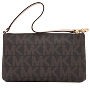 Michael Kors Logo Large Wristlet- Brown