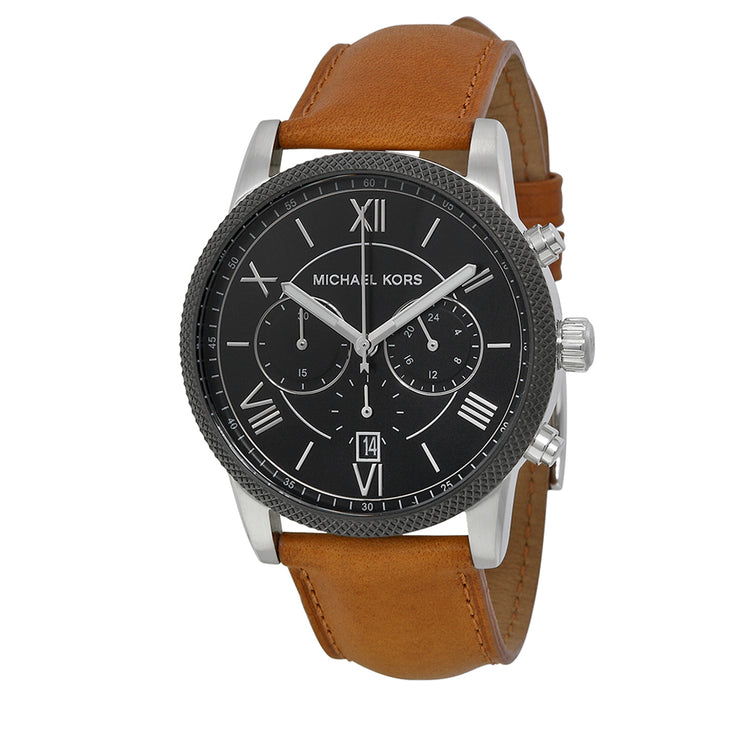 Michael Kors Watch MK8394- Hawthorne Brown Leather Chronograph Men Watch
