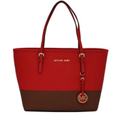 Michael Kors Jet Set Travel Saffiano Leather Small Colour-Block Tote Bag- Mandarin-Luggage