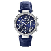 Michael Kors Watch MK2384- Parker Chronograph Blue Leather Ladies Watch