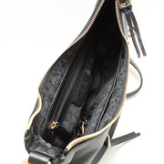 Michael Kors Rhea Zip Small Leather Messenger Bag- Black