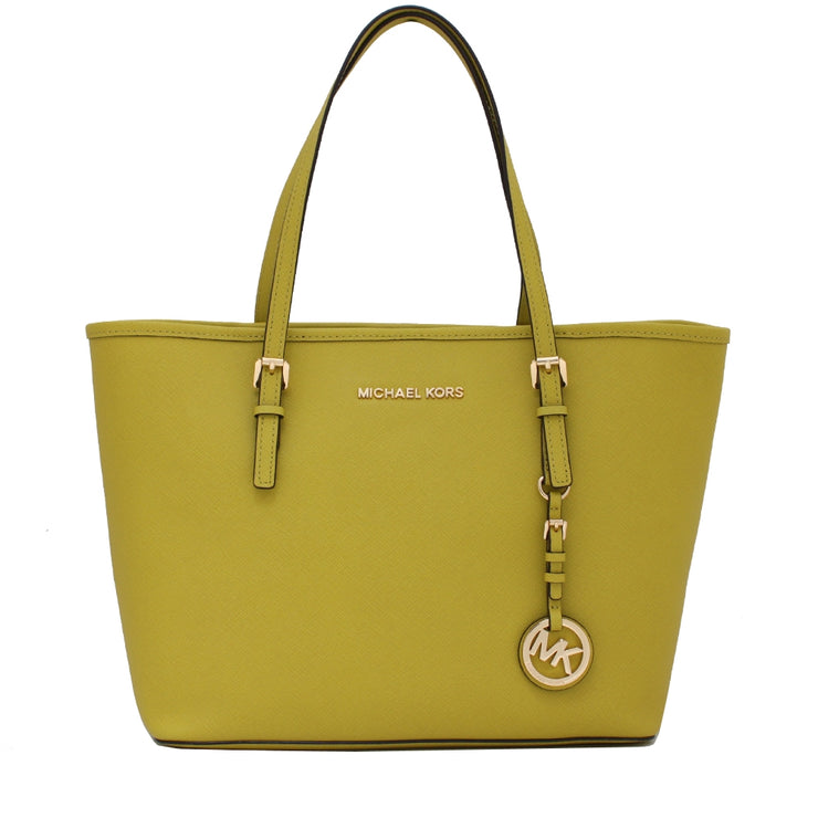 Michael Kors Jet Set Travel Saffiano Leather Small Tote Bag- Apple