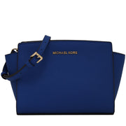 Michael Kors Selma Saffiano Leather Medium Messenger Bag- Electric Blue