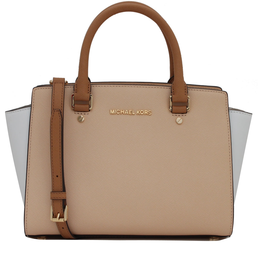 Michael Kors Selma Saffiano Leather Medium Satchel Bag –