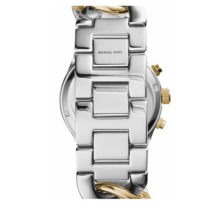 Michael Kors Watch MK3199- Two-Tone Stainless Steel Twist Chain Link Chronograph Ladies Watch
