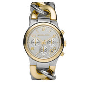 Michael Kors Watch MK3199- Two-Tone Stainless Steel Twist Chain Link Chronograph Ladies Watch