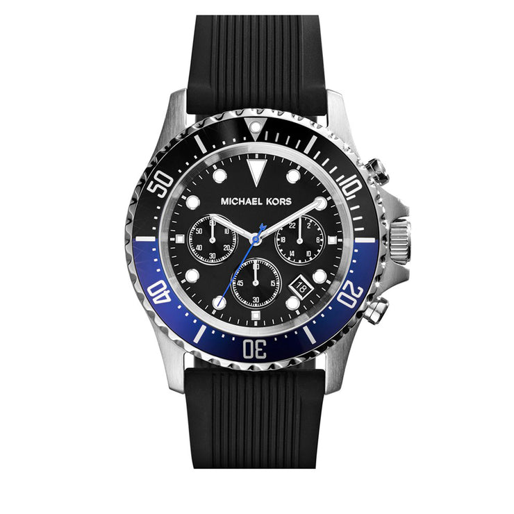Michael Kors Watch MK8365- Everest Black Silicon Chronograph Men Watch