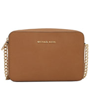 Michael Kors Jet Set Travel Large Saffiano Leather Crossbody Bag- Peanut