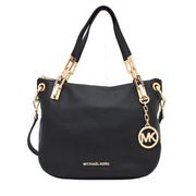Michael Kors Brooke Leather Medium Shoulder Tote Bag- Black