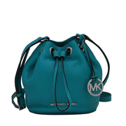 Michael Kors Jules Leather Drawstring Crossbody Bag- Tile Blue