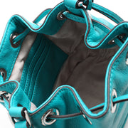 Michael Kors Jules Leather Drawstring Crossbody Bag- Tile Blue